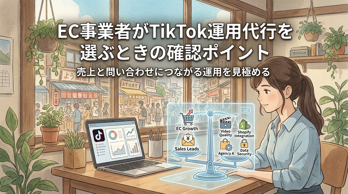 EC事業者がTikTok運用代行を選ぶときの確認ポイント