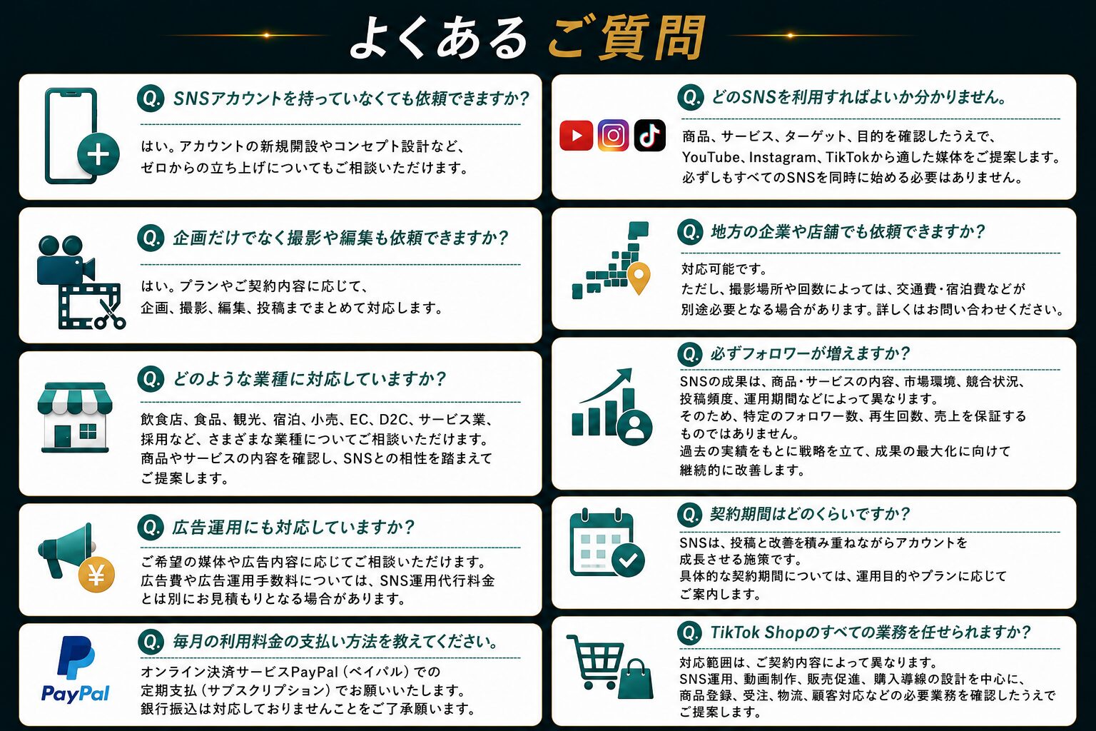 WANSAKAのSNS運用代行に関するよくある質問